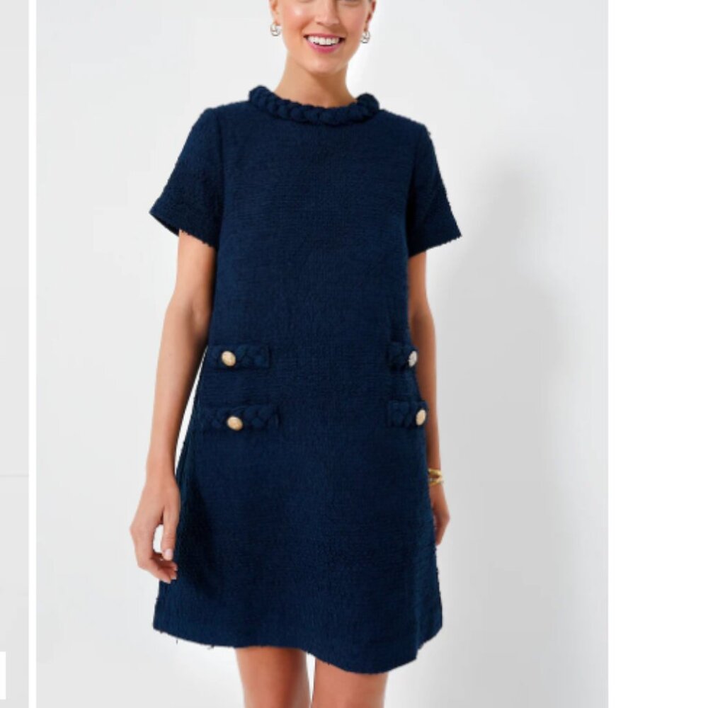 Tuckernuck Jackie Navy Mini Dress Medium $268 NEW!
